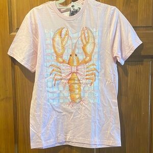 NWT ! Keep it Gypsy Sz small bling Pink Lobster or crawfish Graphic T-Shirt